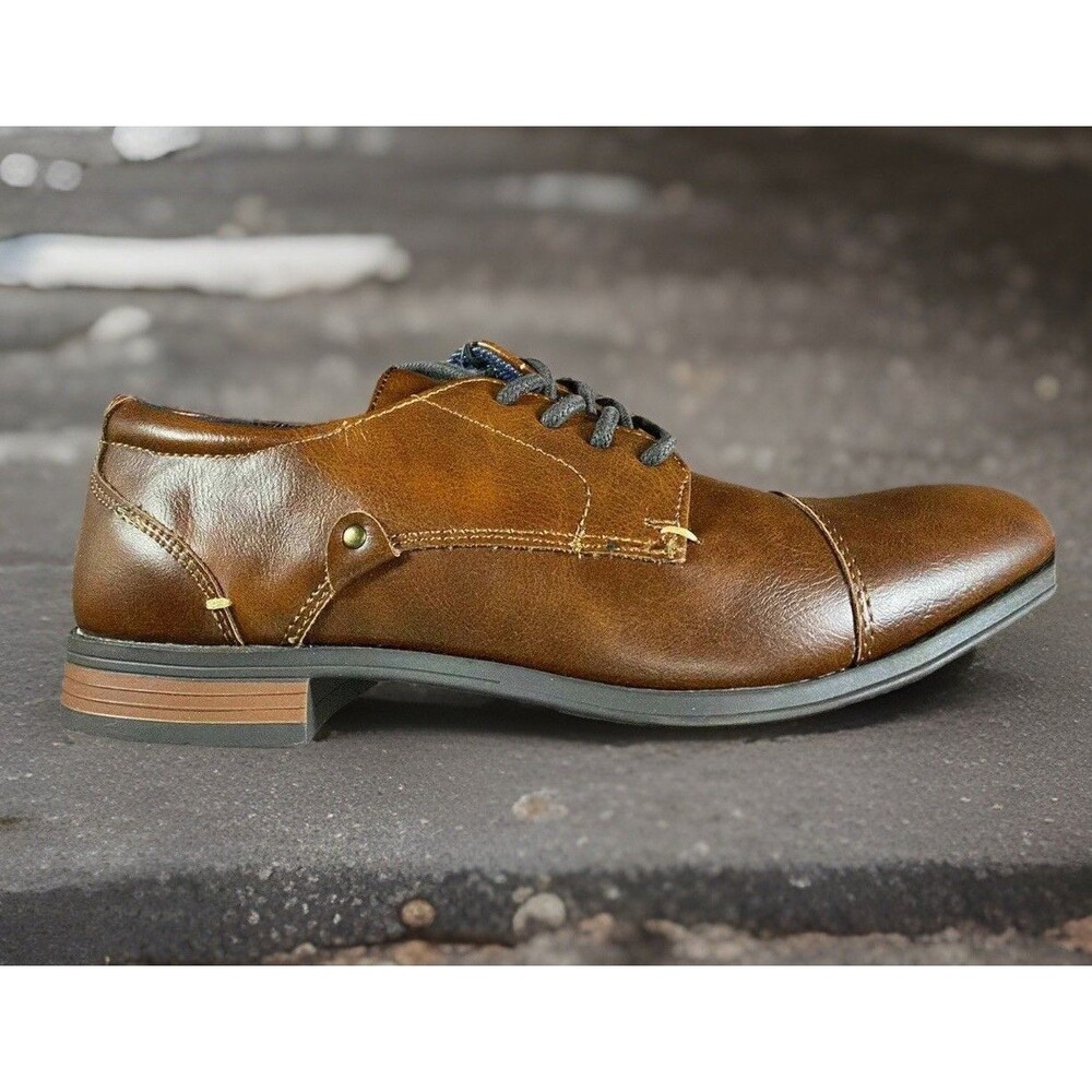 London Underground Boys Dress Shoes Oxford Lace up Brown Easter 4.5‎